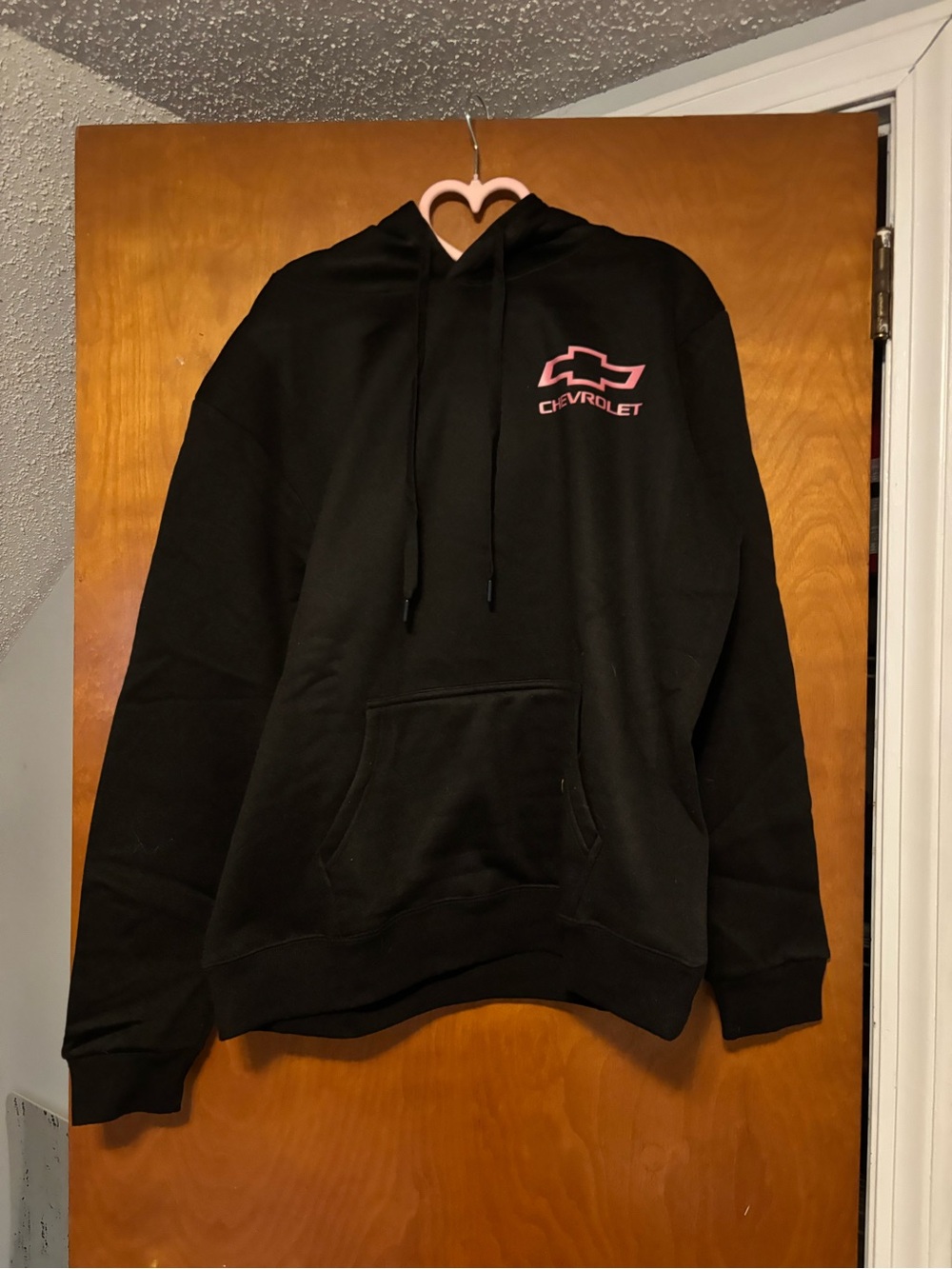 Women’s Black Hoodie Sweatshirt with Pink Logo